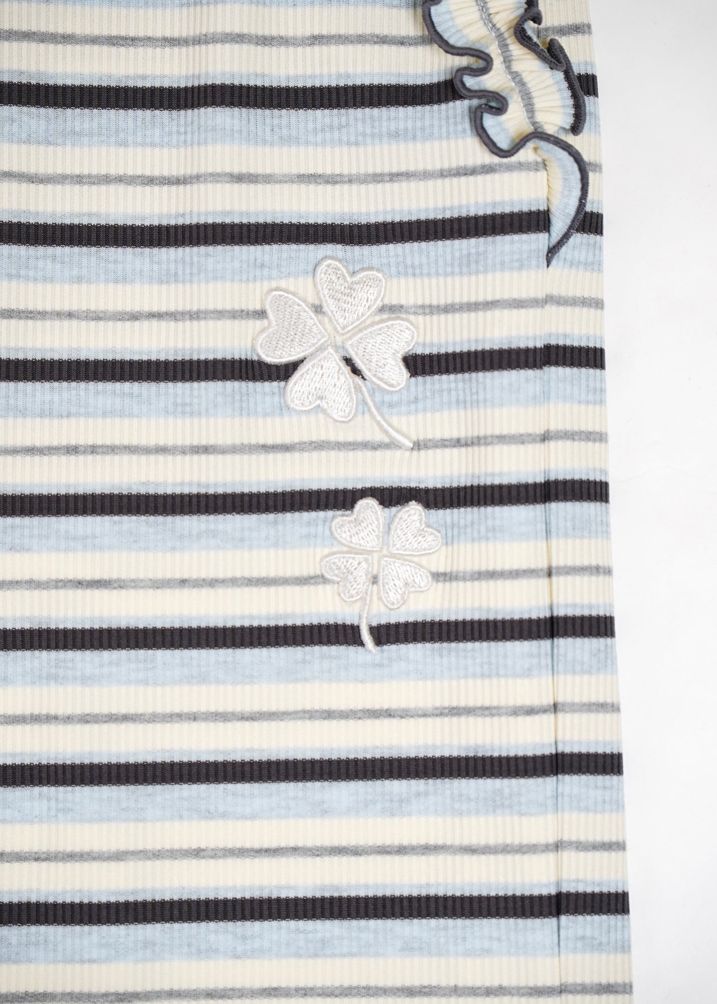 lucky clover stripe flare pants
