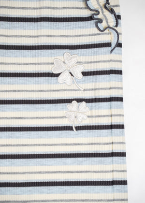 lucky clover stripe flare pants
