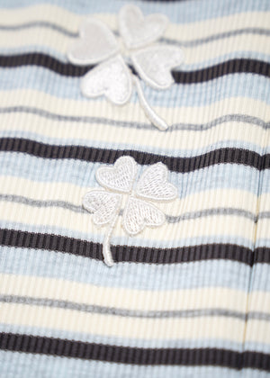 lucky clover stripe flare pants