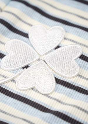 lucky clover stripe flare pants