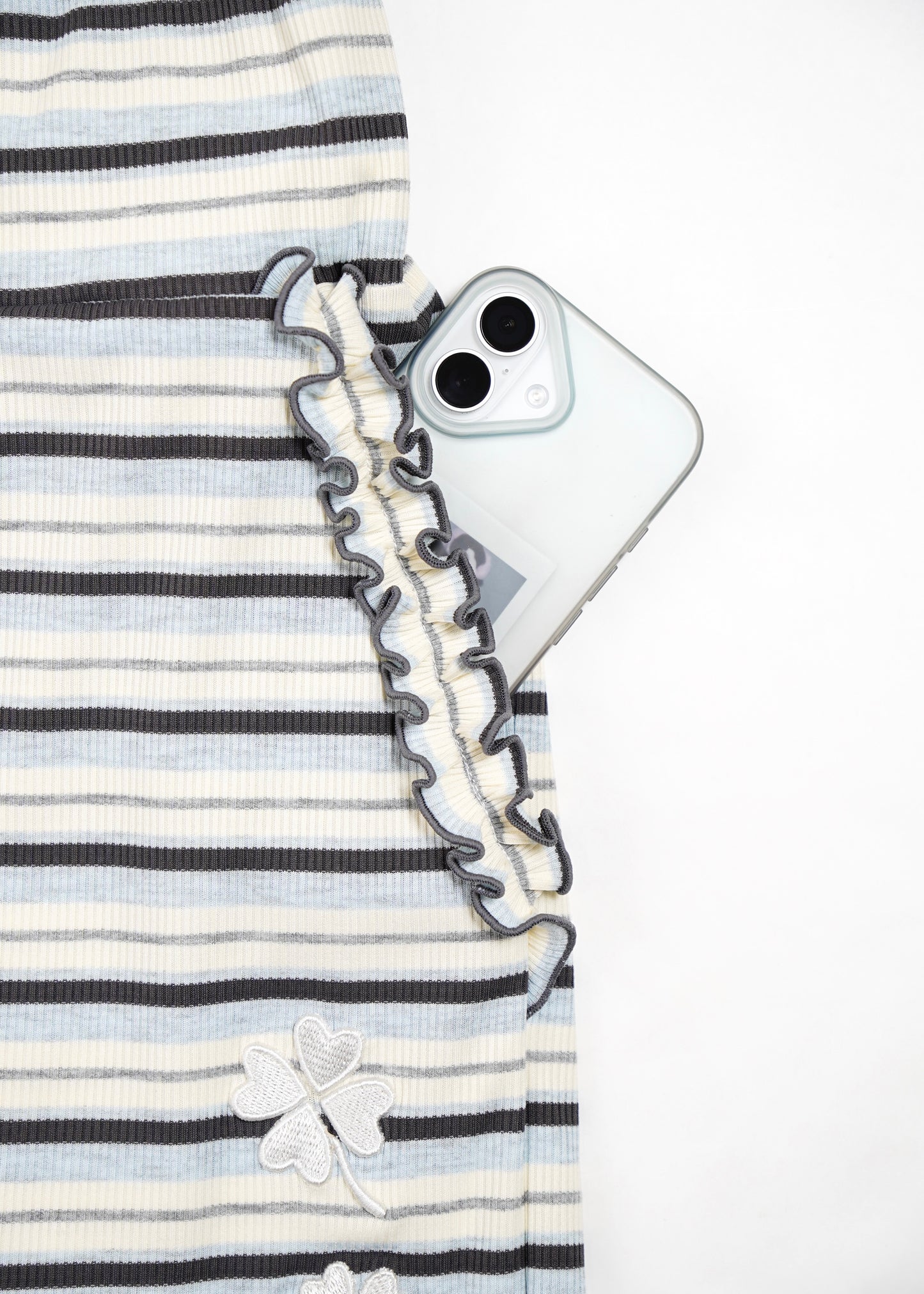 lucky clover stripe flare pants