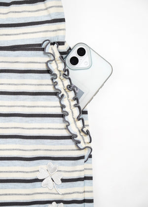 lucky clover stripe flare pants