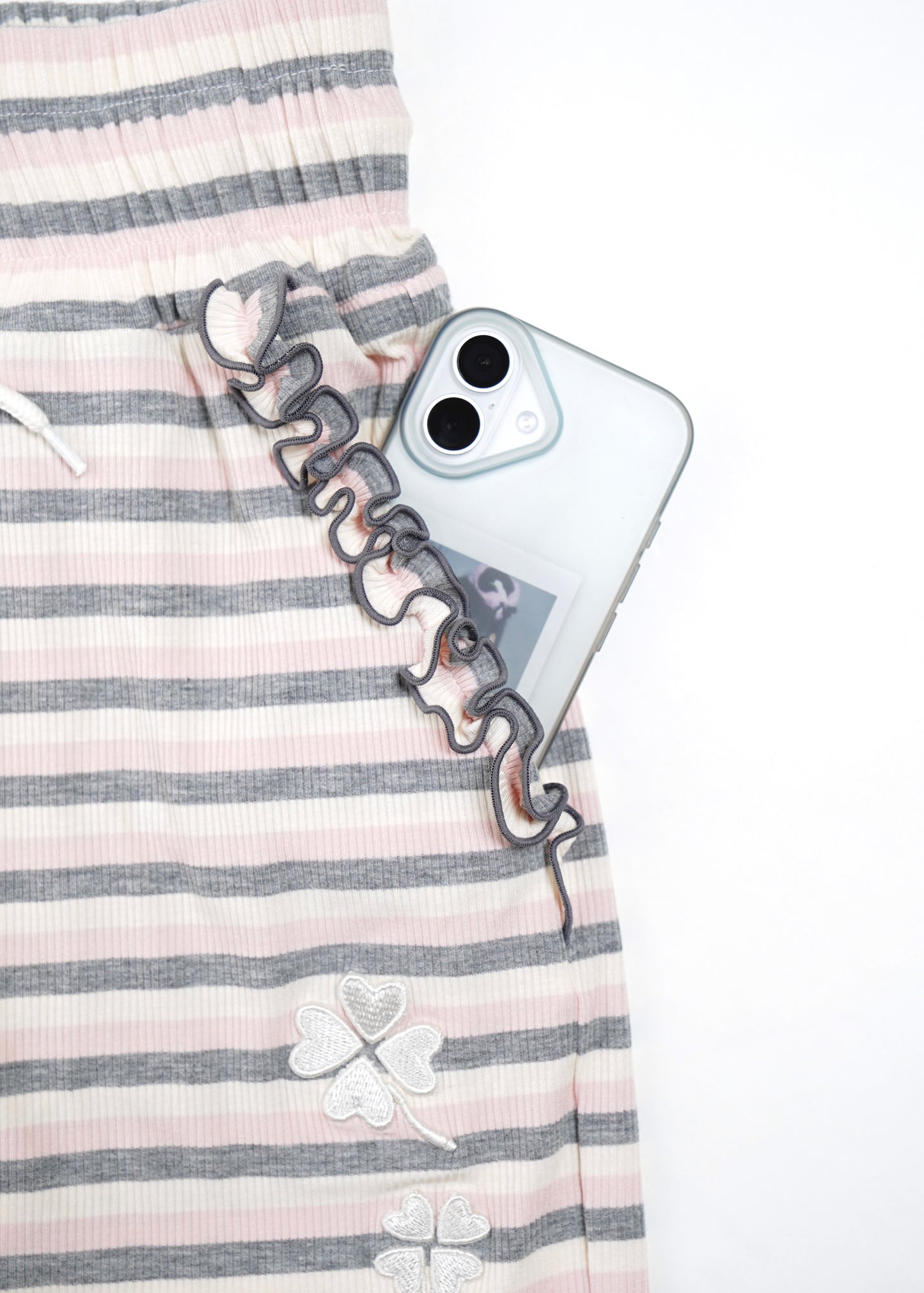 lucky clover stripe flare pants