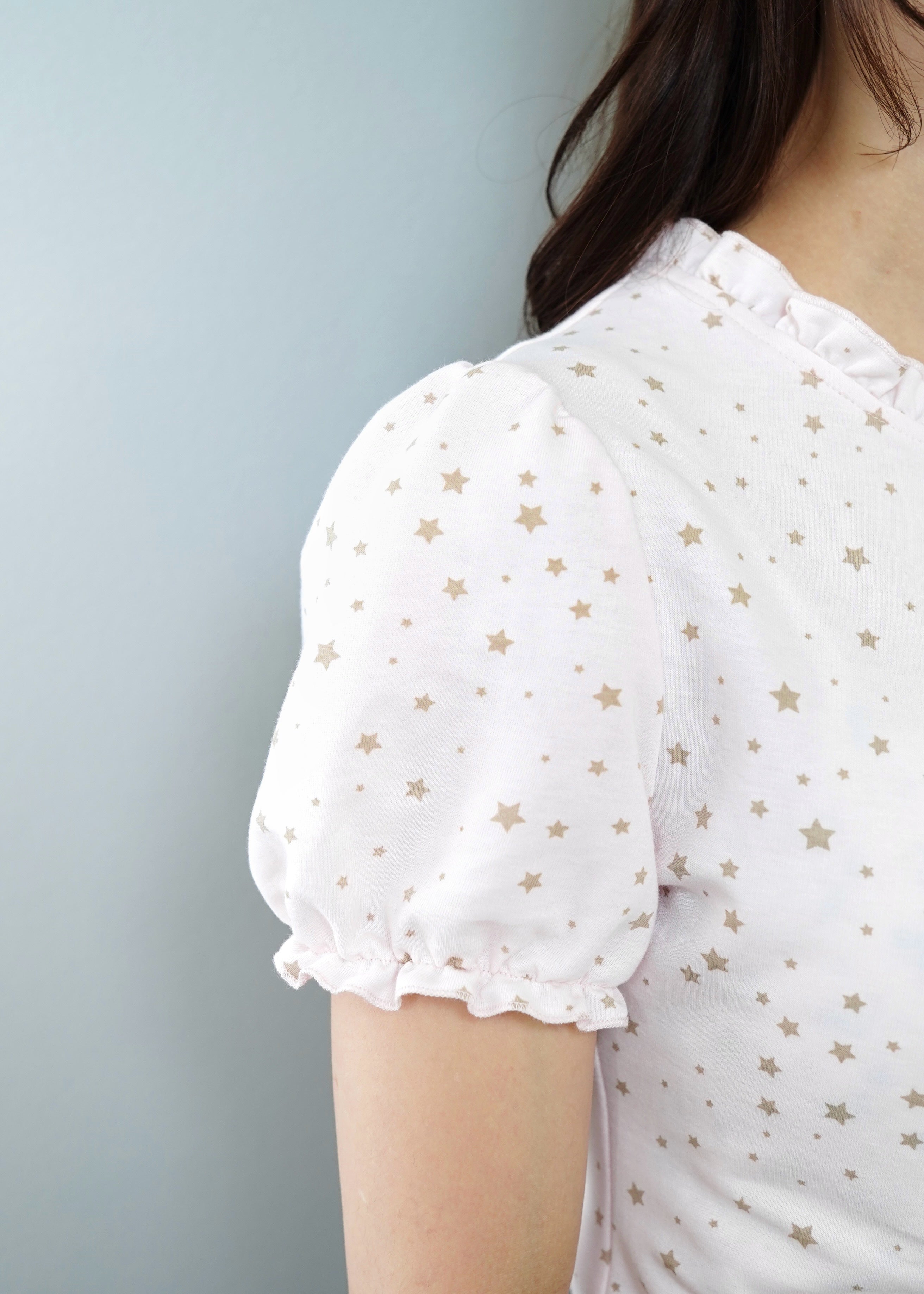 twinkle star frill button-up Tee – Tie.Me