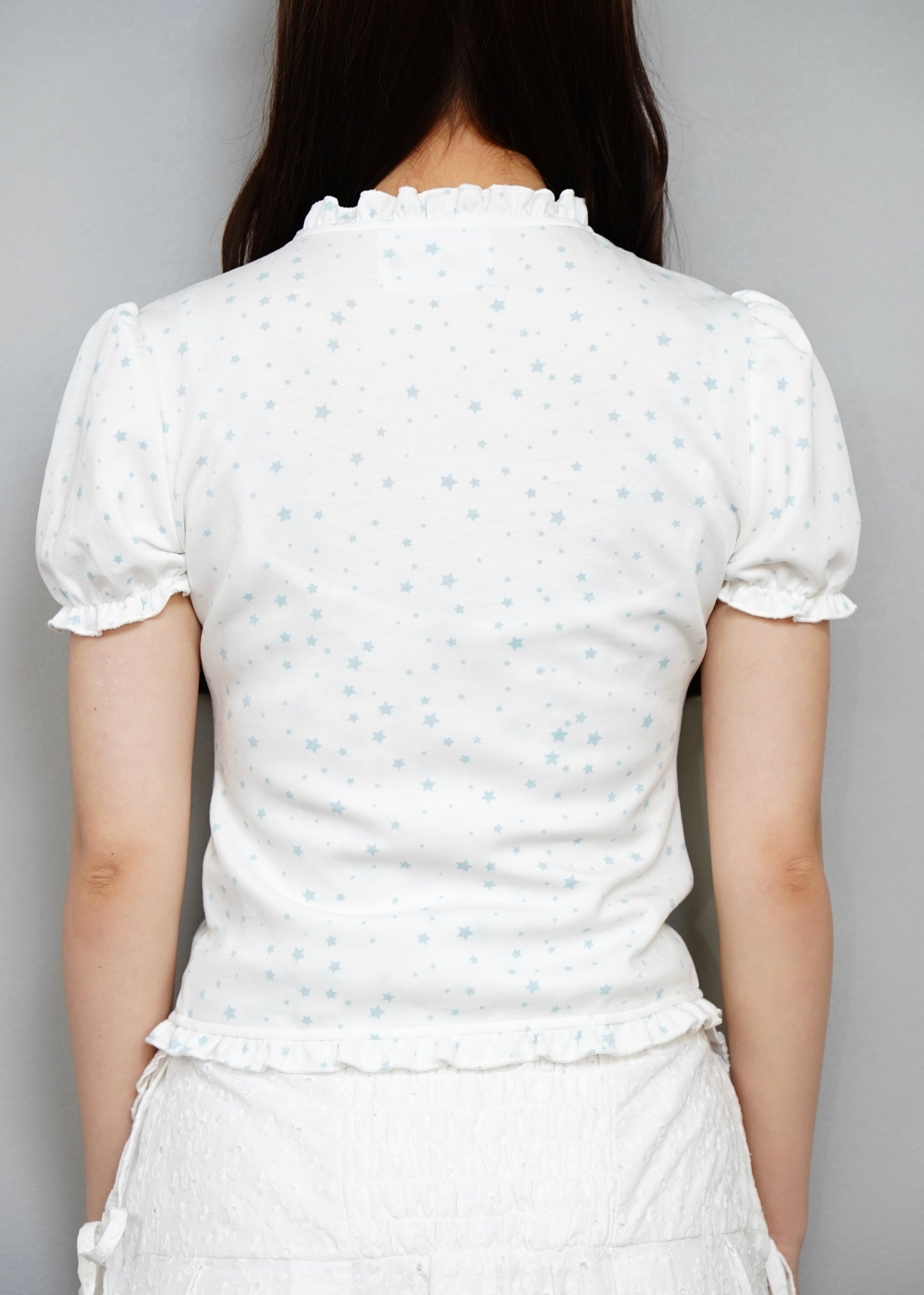 twinkle star frill button-up Tee – Tie.Me