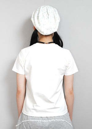 flower button lace beanie