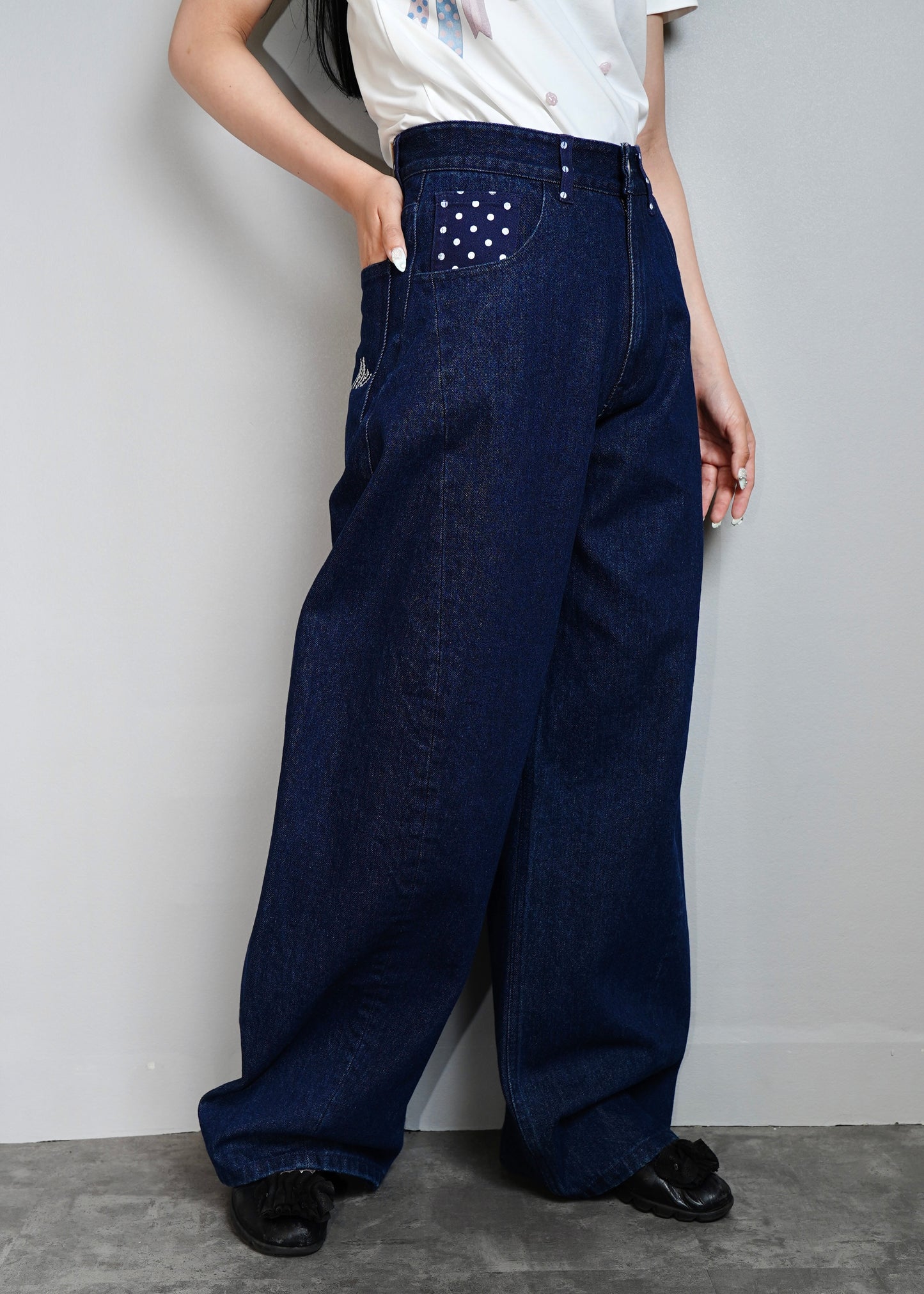 secret dot longline denim