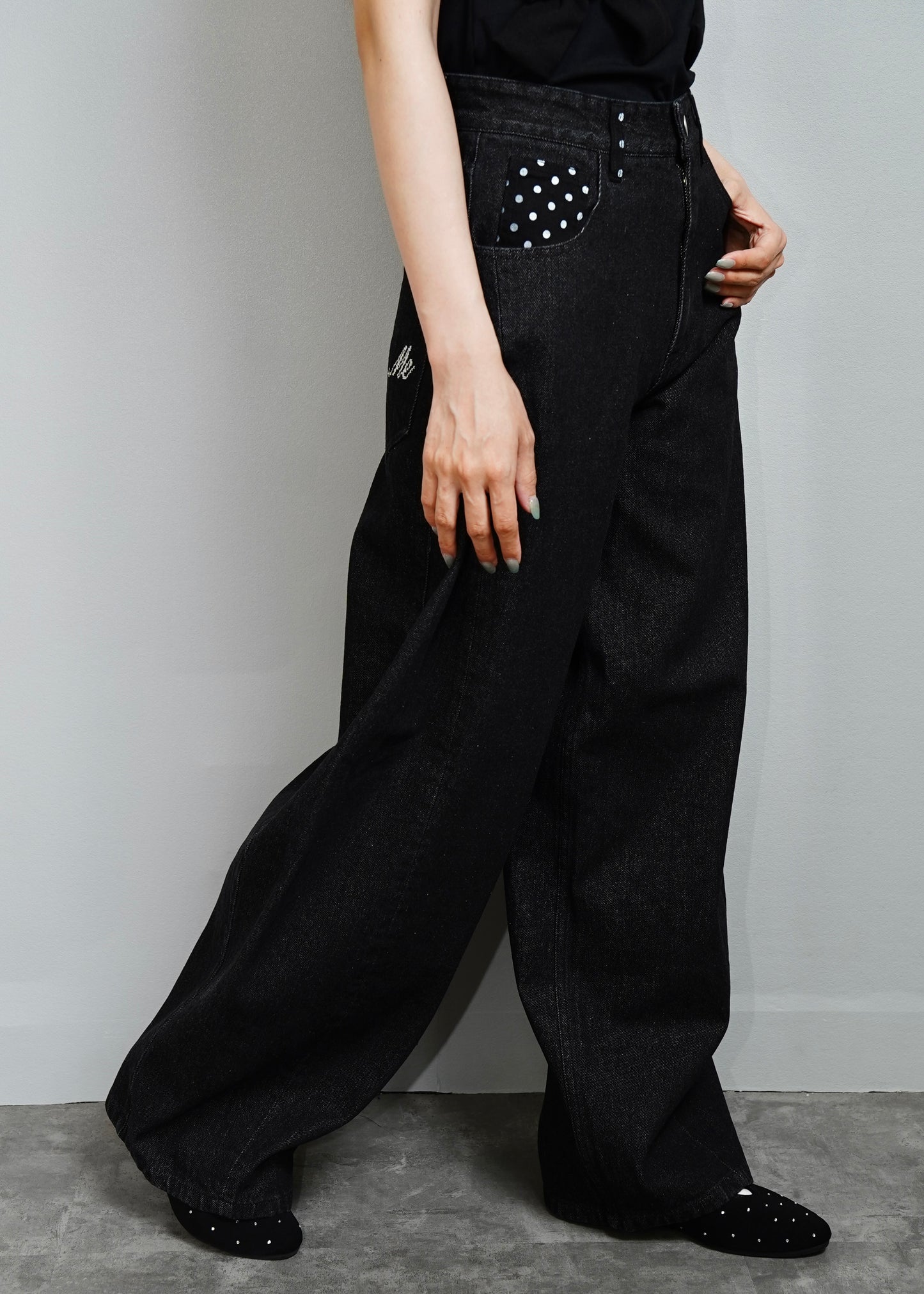 secret dot longline denim