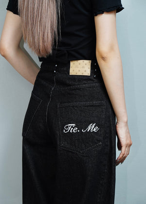 secret dot longline denim