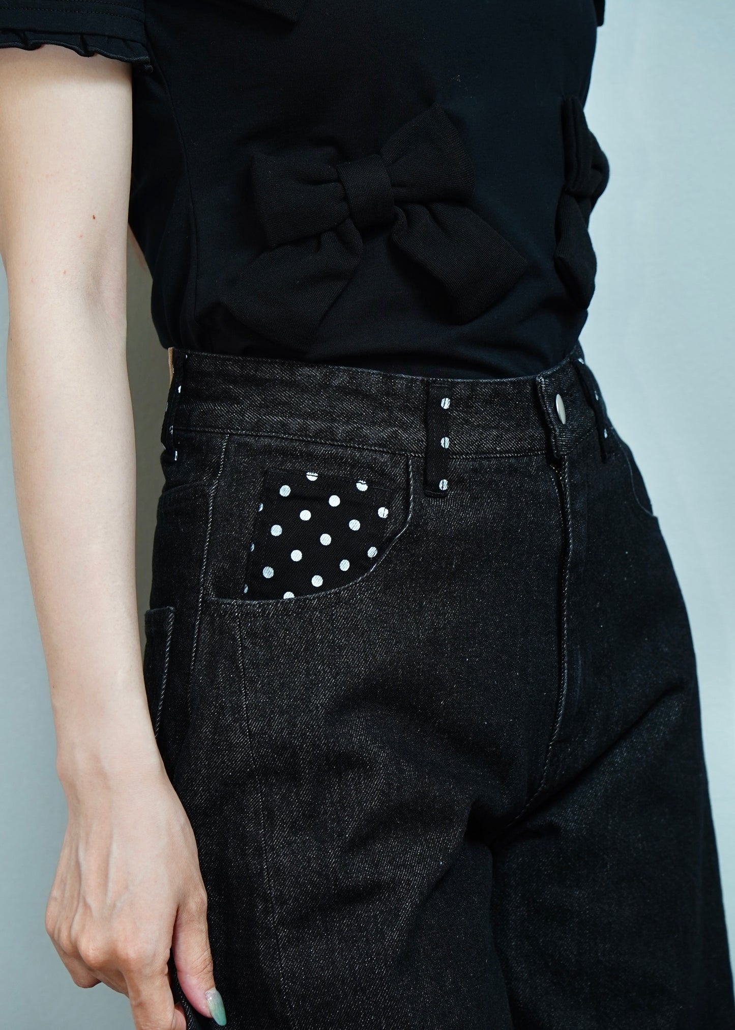 secret dot longline denim