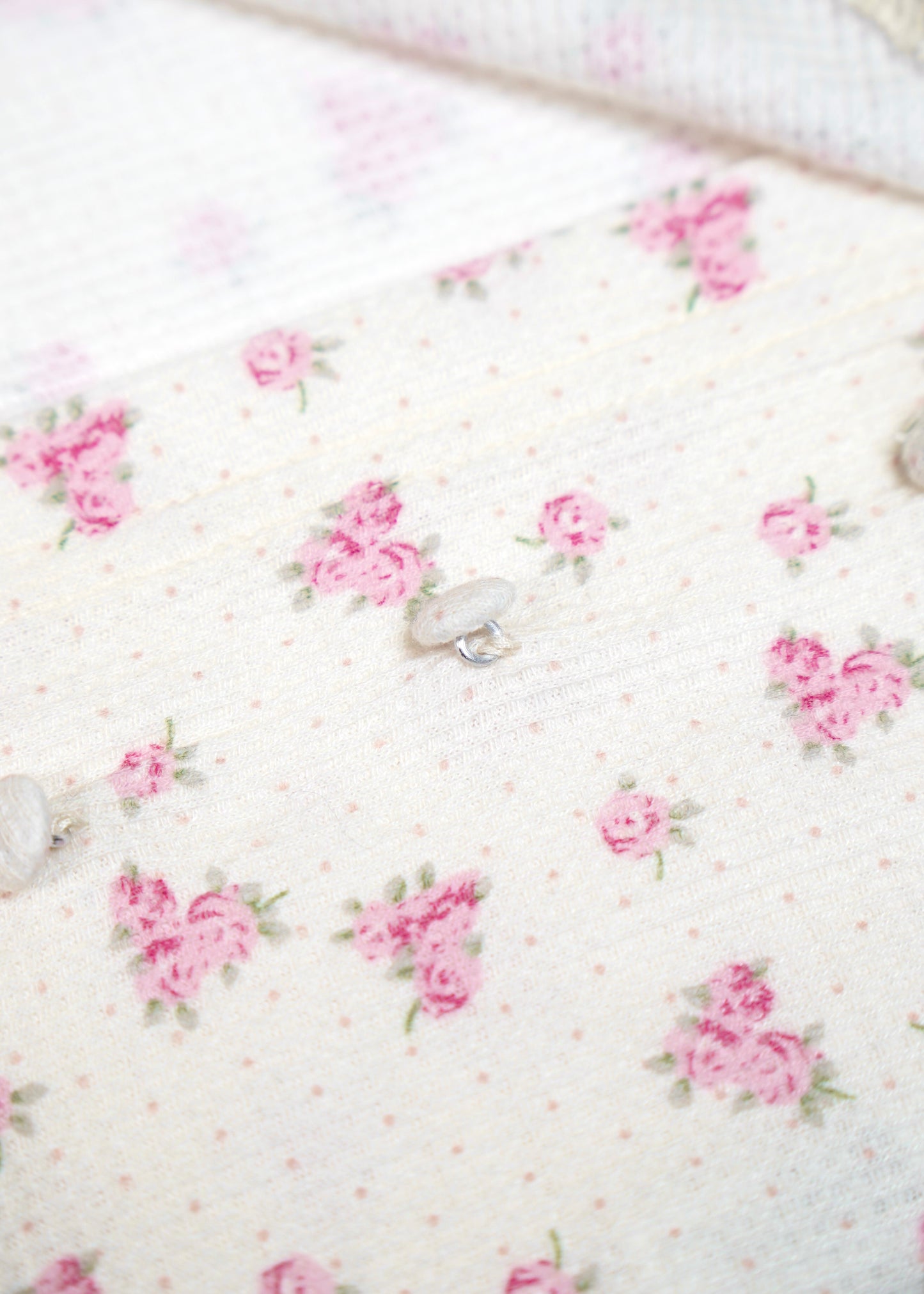 flower waffle frill button-up Tee