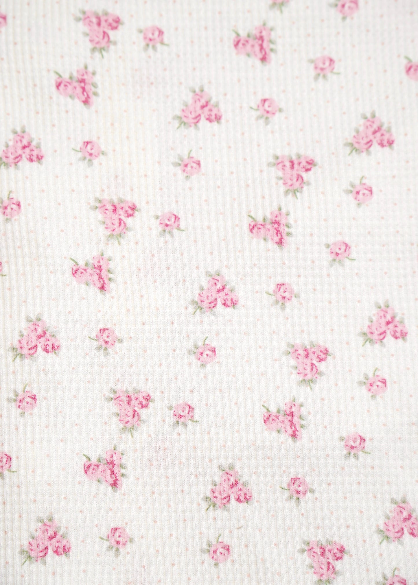 flower waffle frill button-up Tee