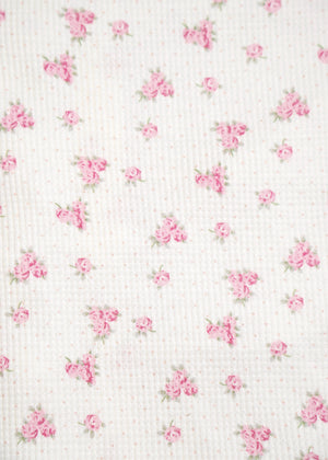 flower waffle frill button-up Tee