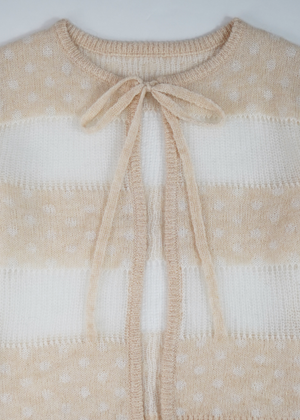 color dot knit cardigan
