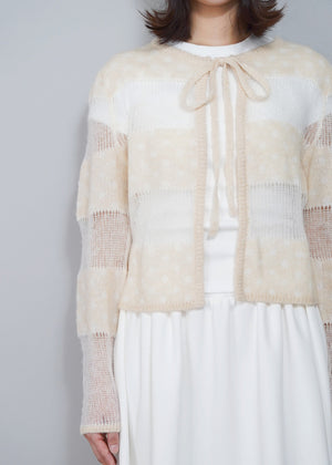 color dot knit cardigan