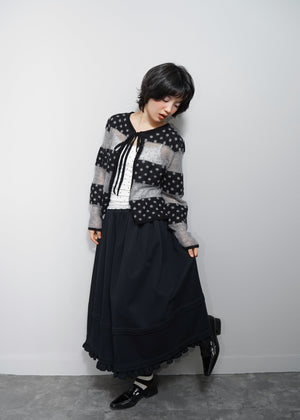 color dot knit cardigan