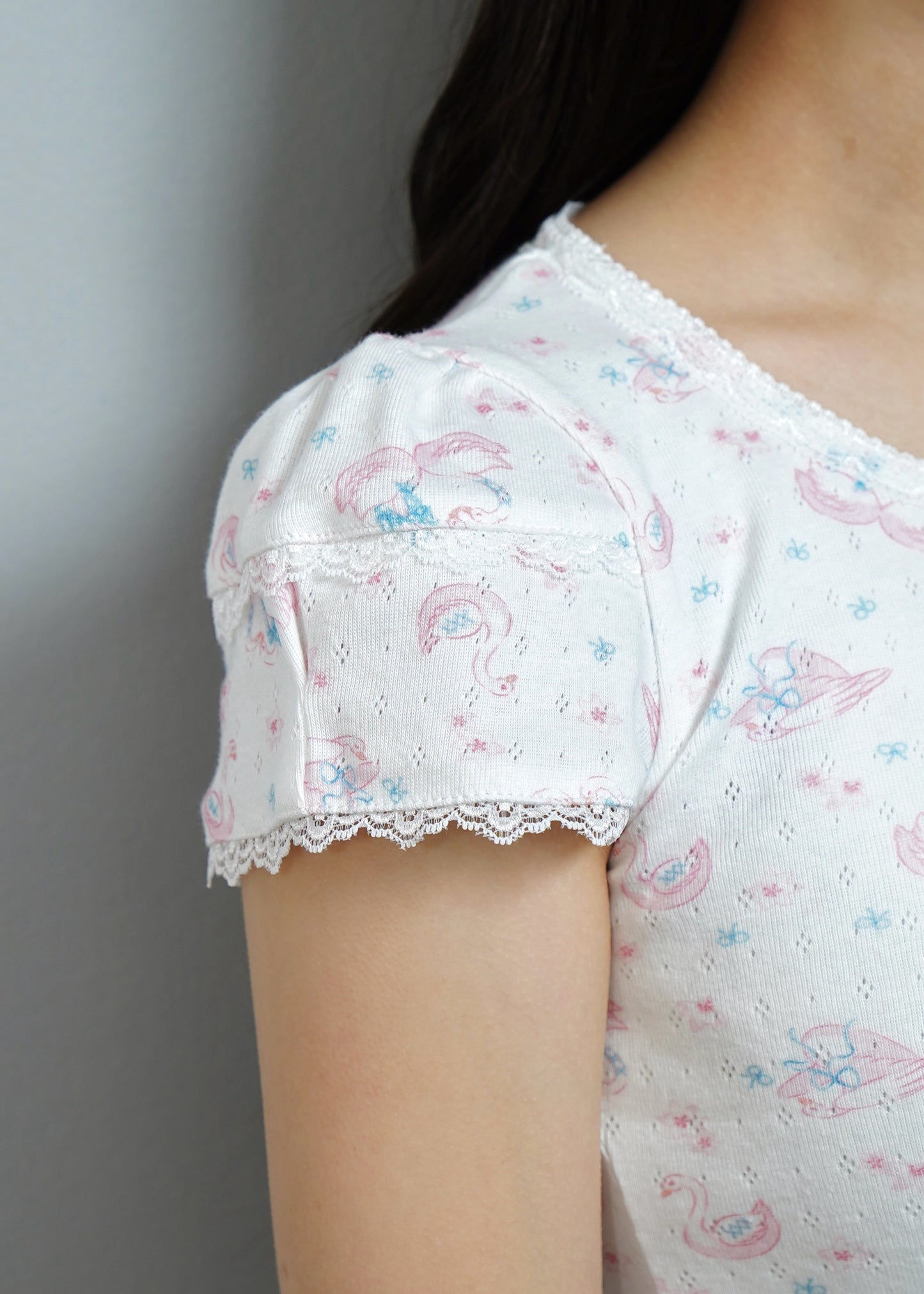 「swan's dream」lace Tee