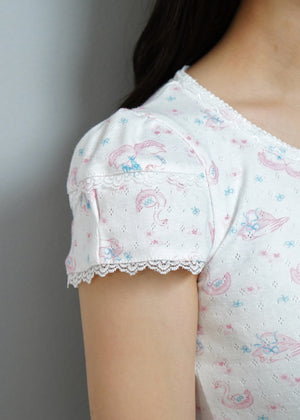 「swan's dream」lace Tee