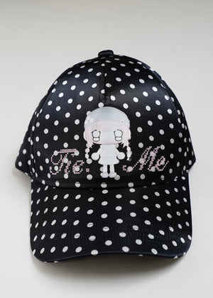 【HUHUEE】gallery girl satin dot cap
