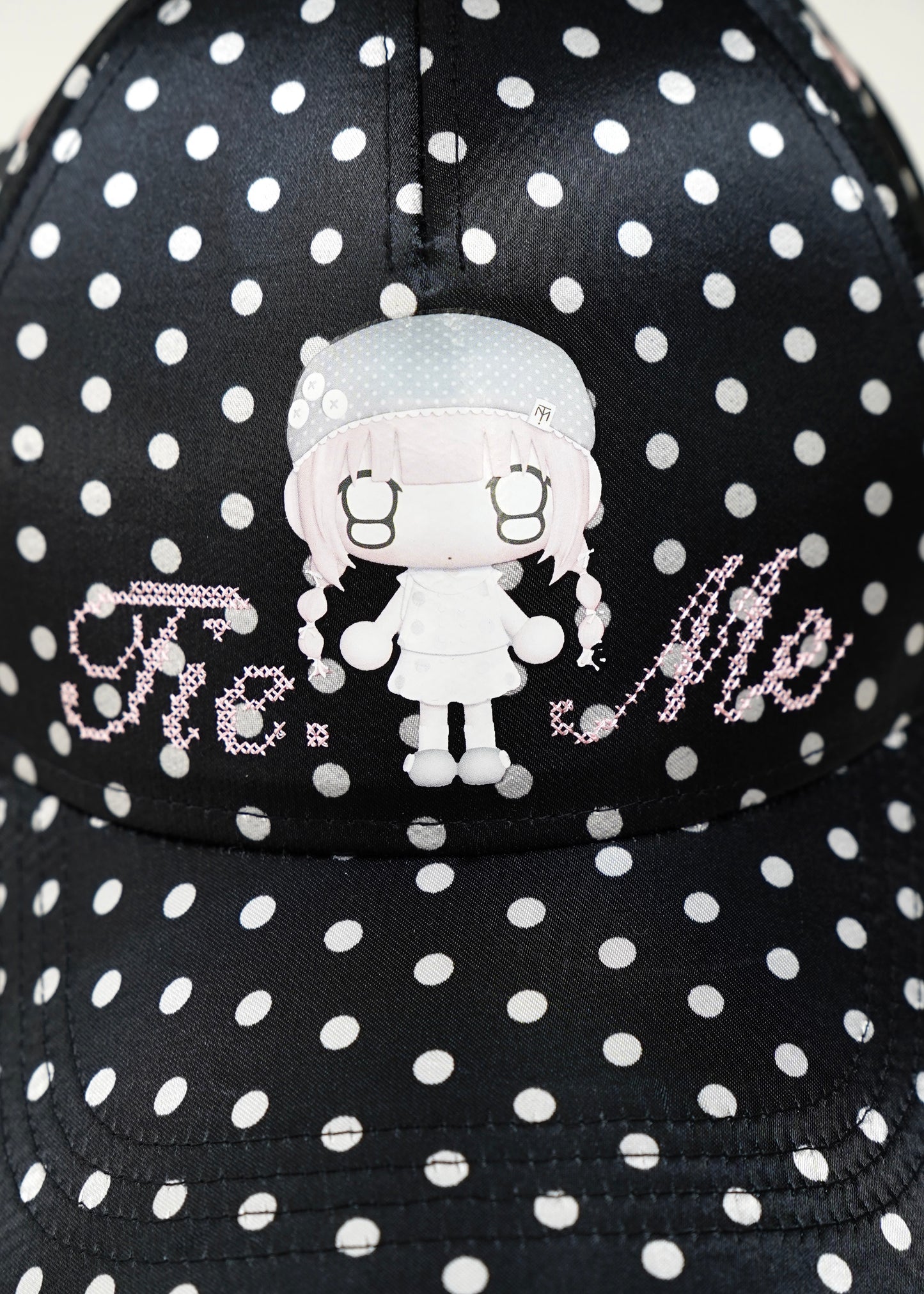【HUHUEE】gallery girl satin dot cap