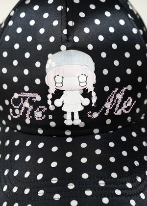 【HUHUEE】gallery girl satin dot cap