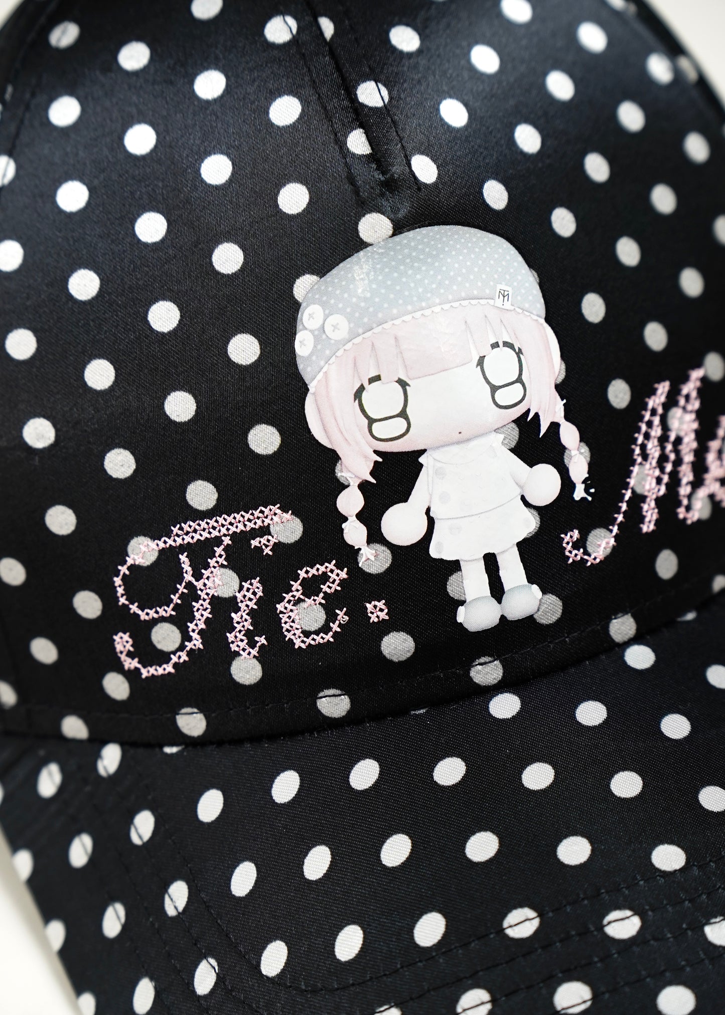 【HUHUEE】gallery girl satin dot cap