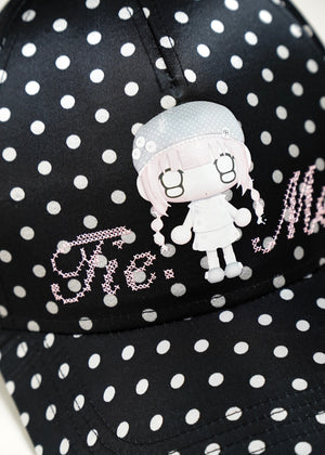 【HUHUEE】gallery girl satin dot cap