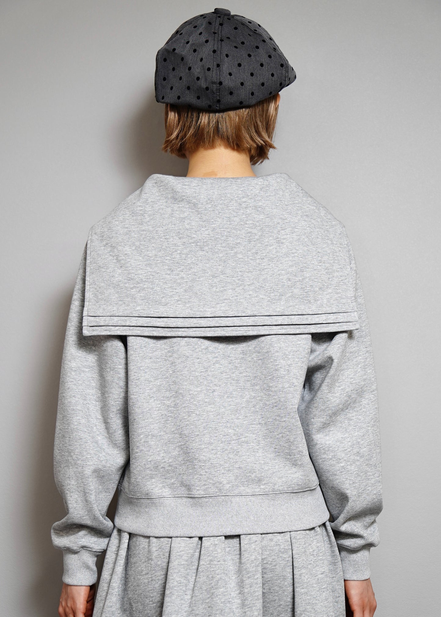 sailor collar frill zip hoodie