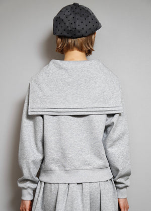 sailor collar frill zip hoodie