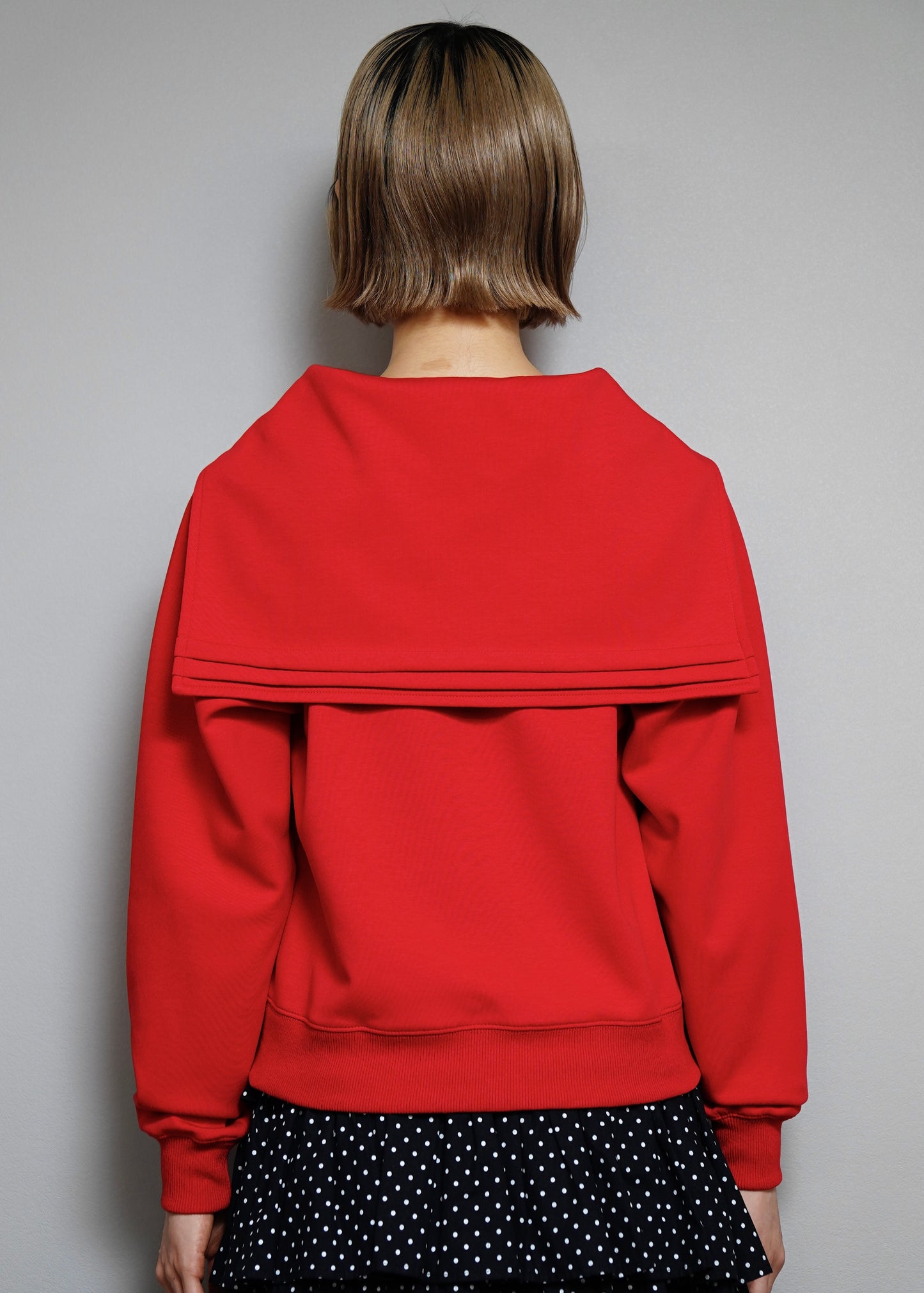 sailor collar frill zip hoodie