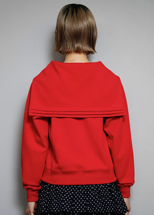sailor collar frill zip hoodie
