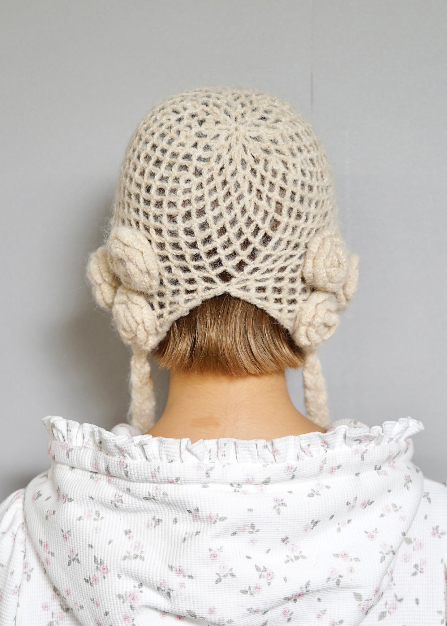 handmade rose beanie