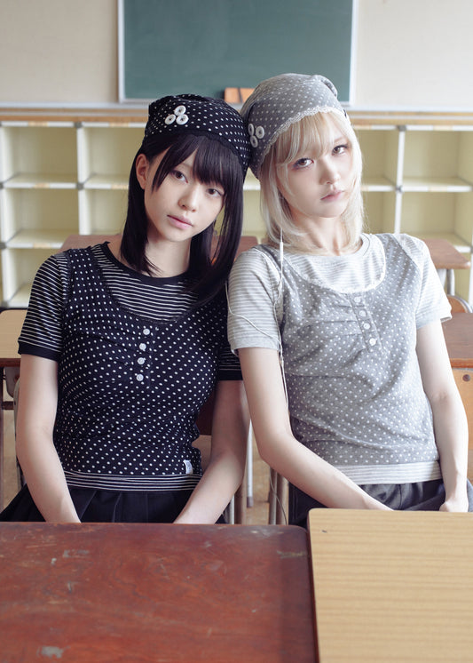 button up layered tee