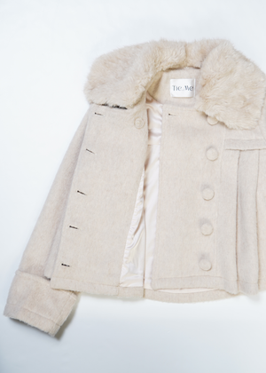 【12月上旬発送】grace fur collar wool coat