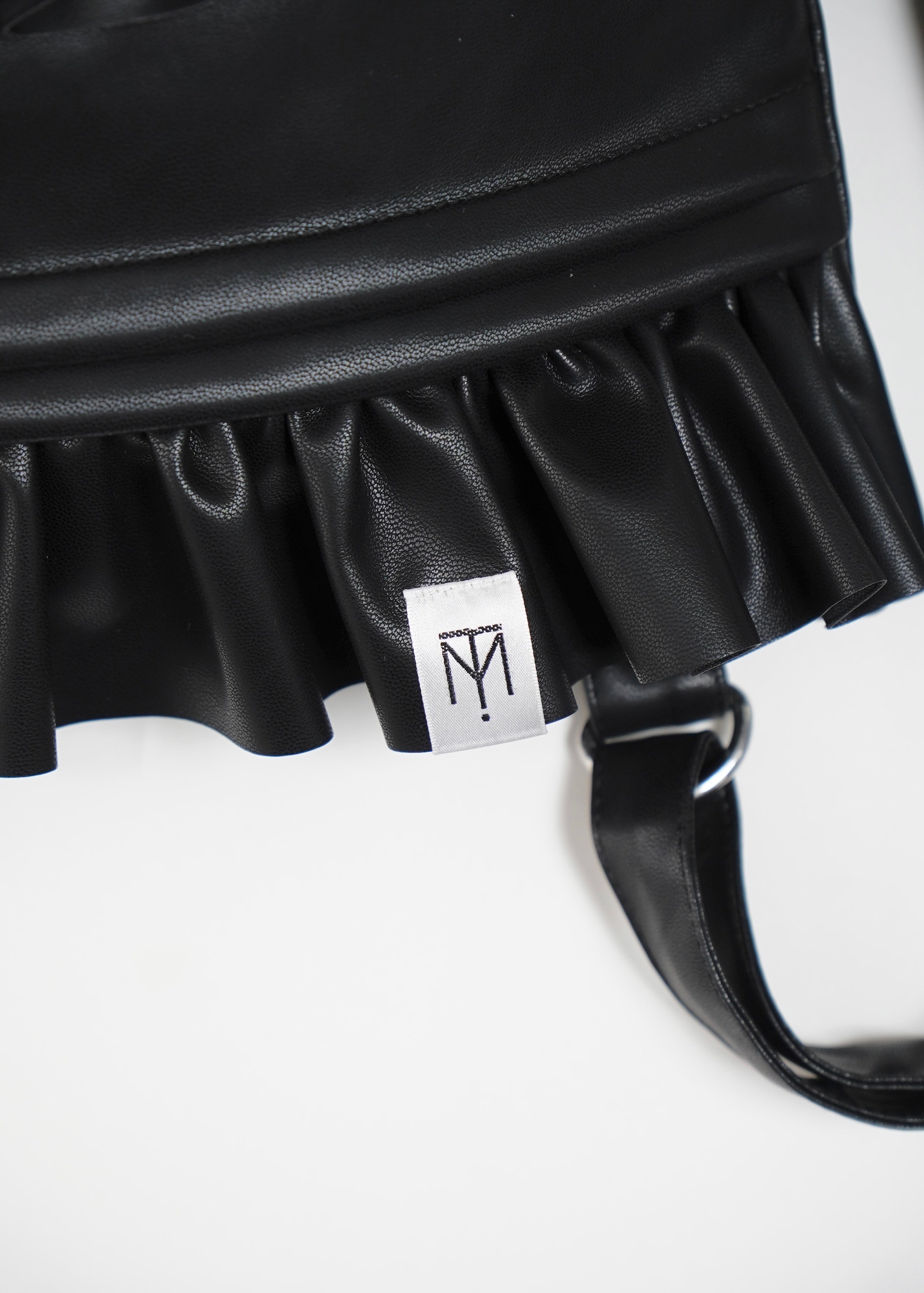 soft vegan leather frill knapsack – Tie.Me