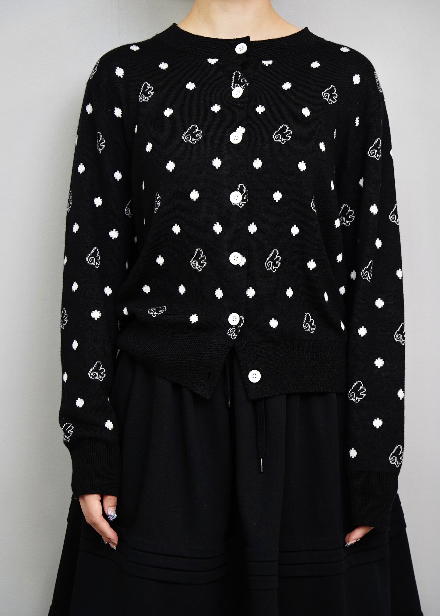 wings dot knit cardigan