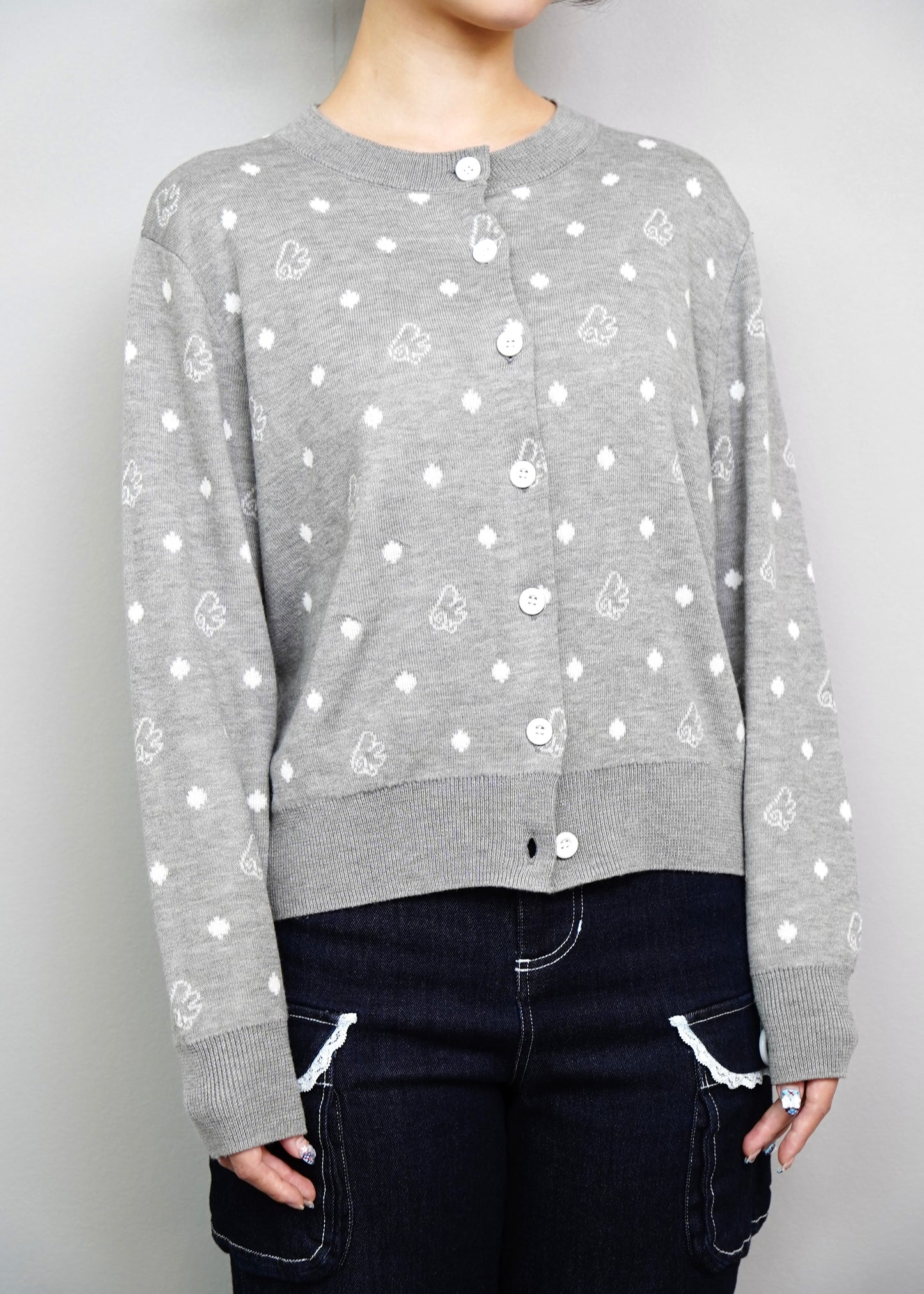 wings dot knit cardigan