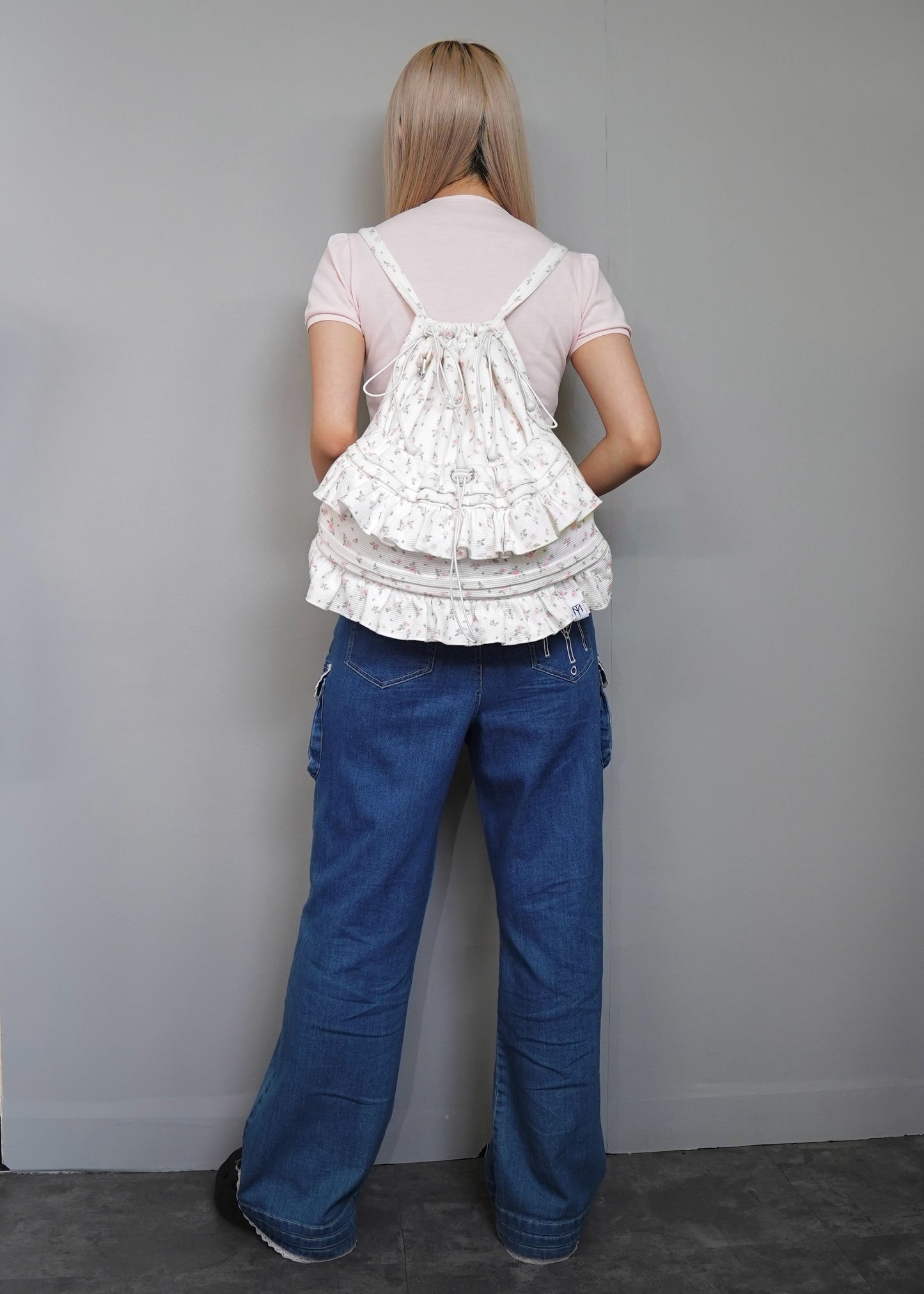 flower waffle frill knapsack
