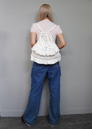 flower waffle frill knapsack