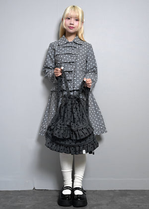 velvet dot woolly frill knapsack