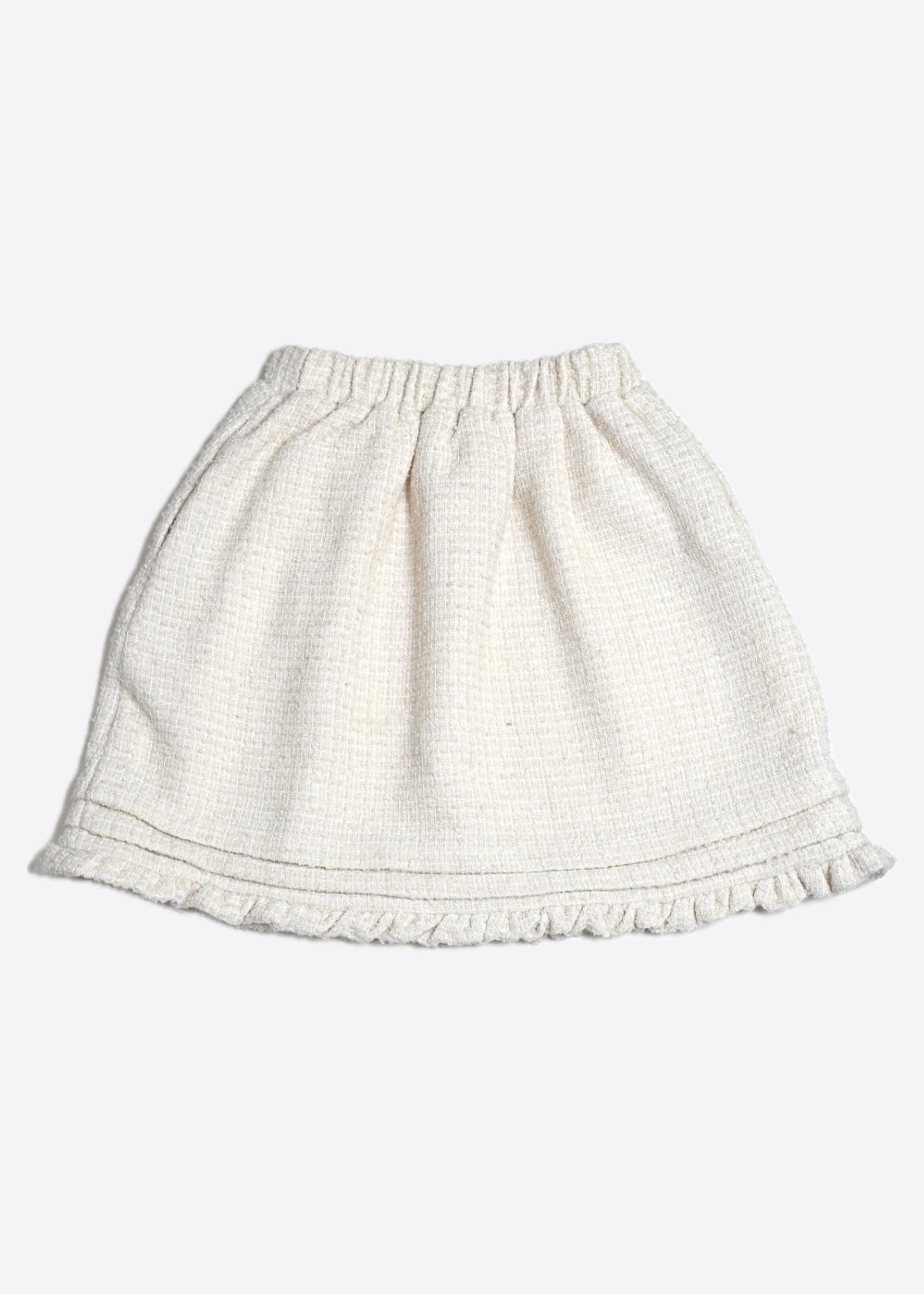 button frill tweed skirt
