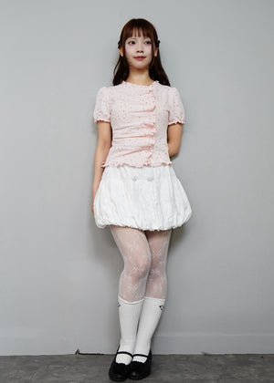 cotton dot stitch balloon skirt