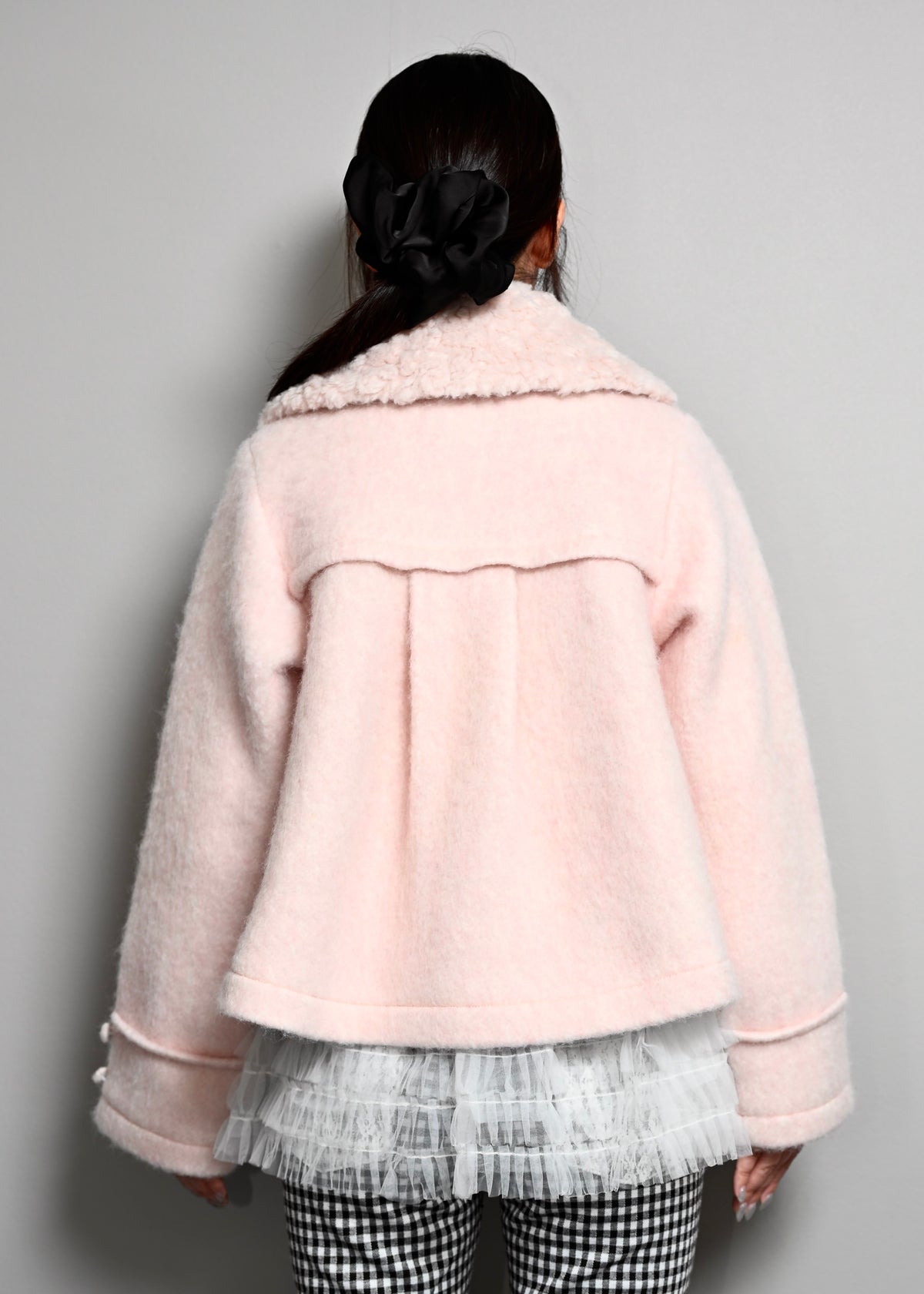 grace fur collar wool coat