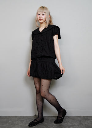 cotton dot stitch sailor blouse
