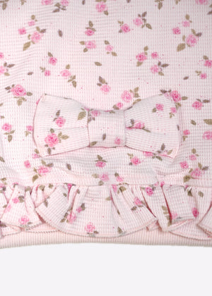 flower waffle ribbonful zip hoodie
