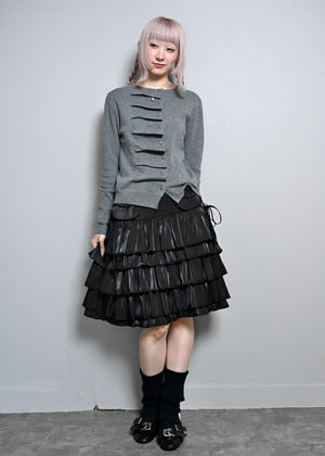 cargo frill shimmer tiered skirt