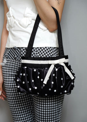 ribbon ruffle satin bag