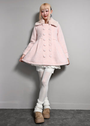 grace fur collar wool long coat