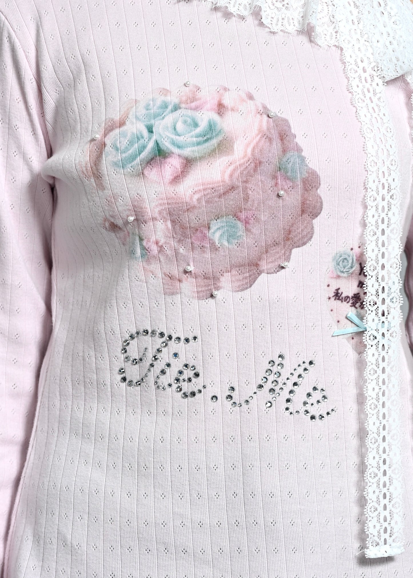 【8月下旬発送】「You need my love.」Lace-up Tee