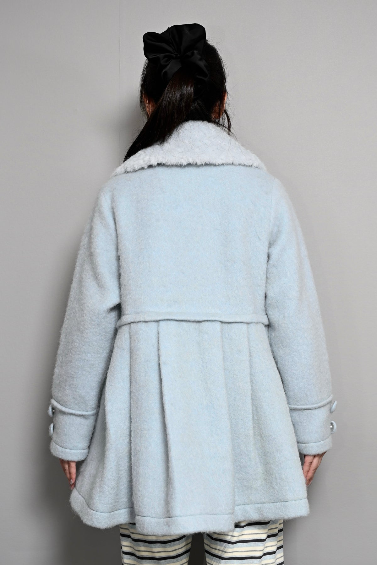 grace fur collar wool long coat
